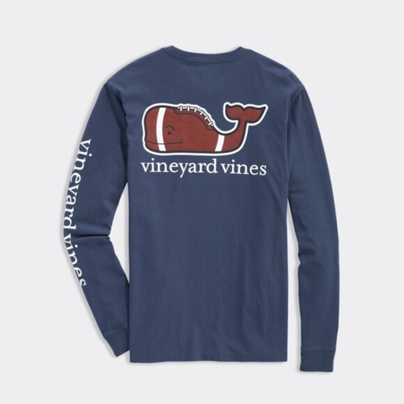 Vineyard Vines Other - Vineyard Vines Football Whale Long-Sleeve Pocket Tee